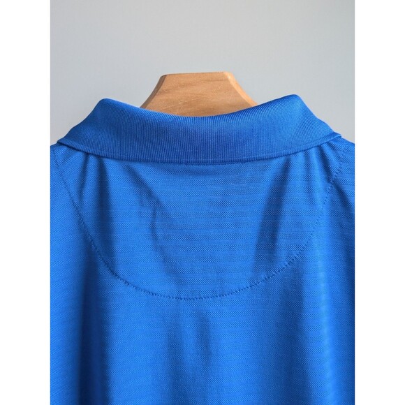 PGA Tour Polo Shirt Mens XL Blue Short Sleeve Three Button Collar Blue Stripes - Picture 6 of 13